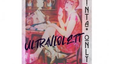 UltraviolettAltes Gemälde: Person sitz rauchend und kartenspielend an einem Tisch, Aufschrift Barabend FLINTA* Only am 27.09. ab 20 Uhr im LiZ in der Karolin